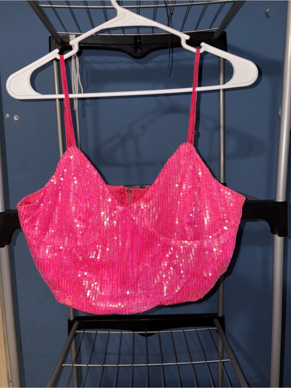 Sparkling Hot Pink Sequin Cami Top